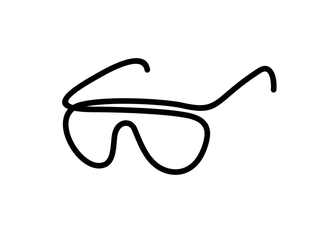 glasögon ikon. optik logotyp isolera. glasögon tunn linje kontinuerlig. Fantastisk konst. garderob kvinna man. Sol skydd. oftalmologi vektor