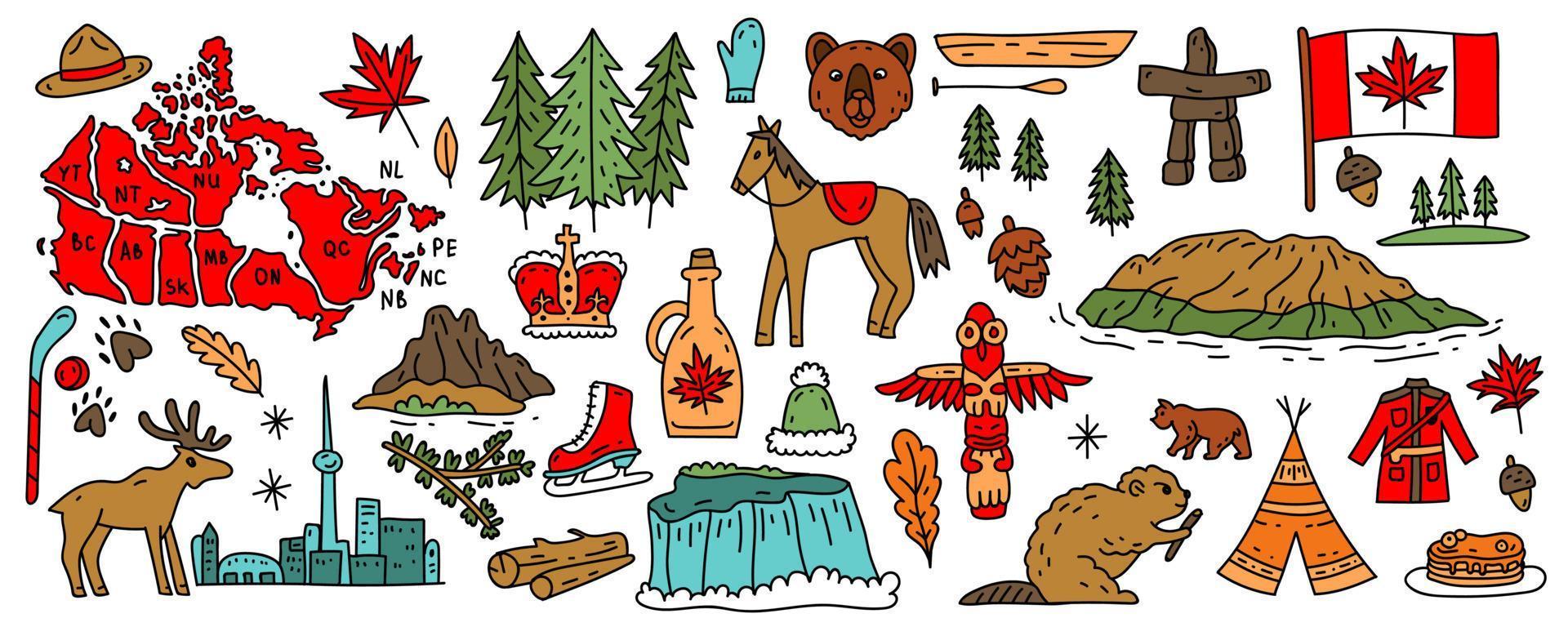 kanada zeichen und symbol, infografikelemente flache symbole gesetzt. Tourismus vektor