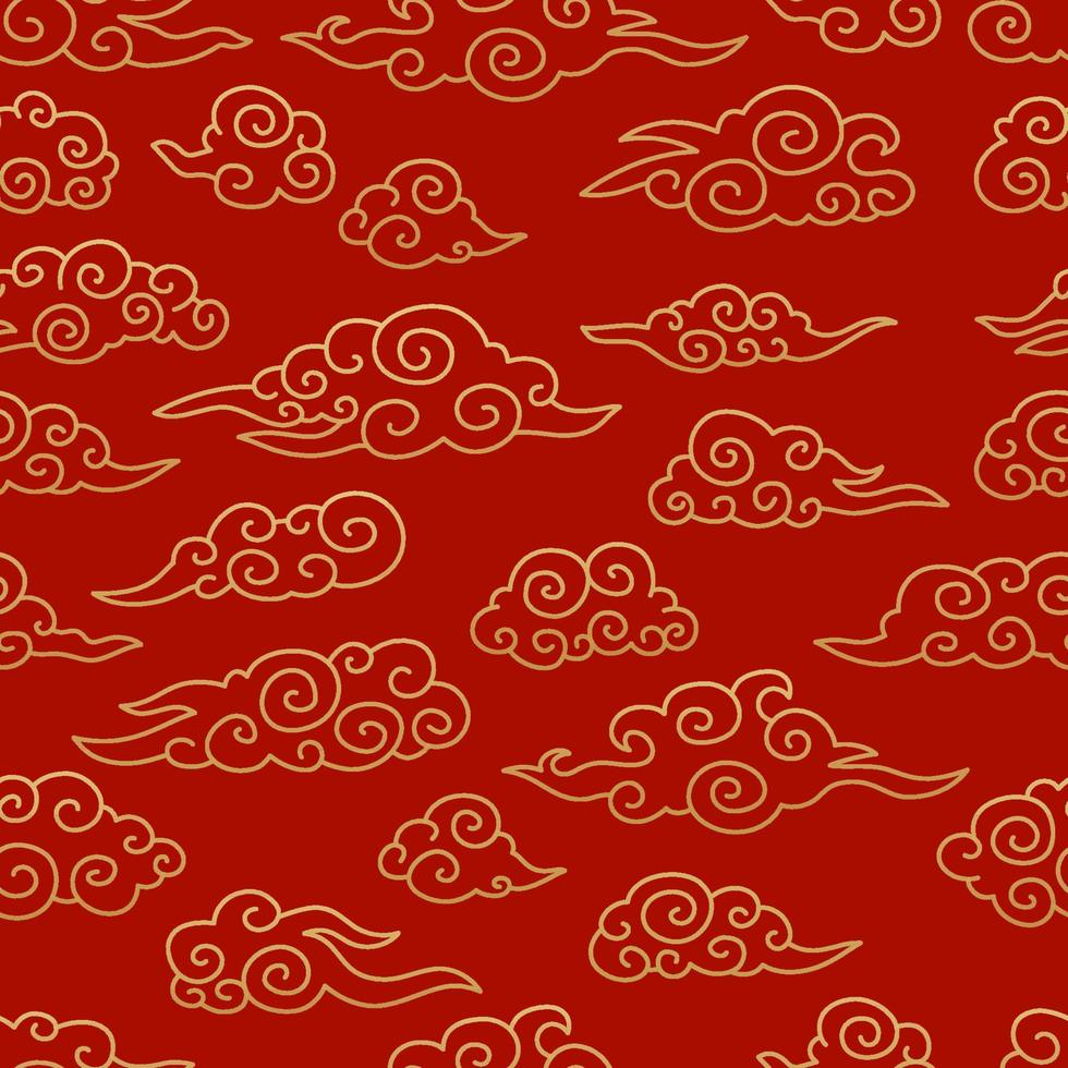 chinesische traditionelle wolken nahtloses muster. orientalischer verzierungshintergrund vektor