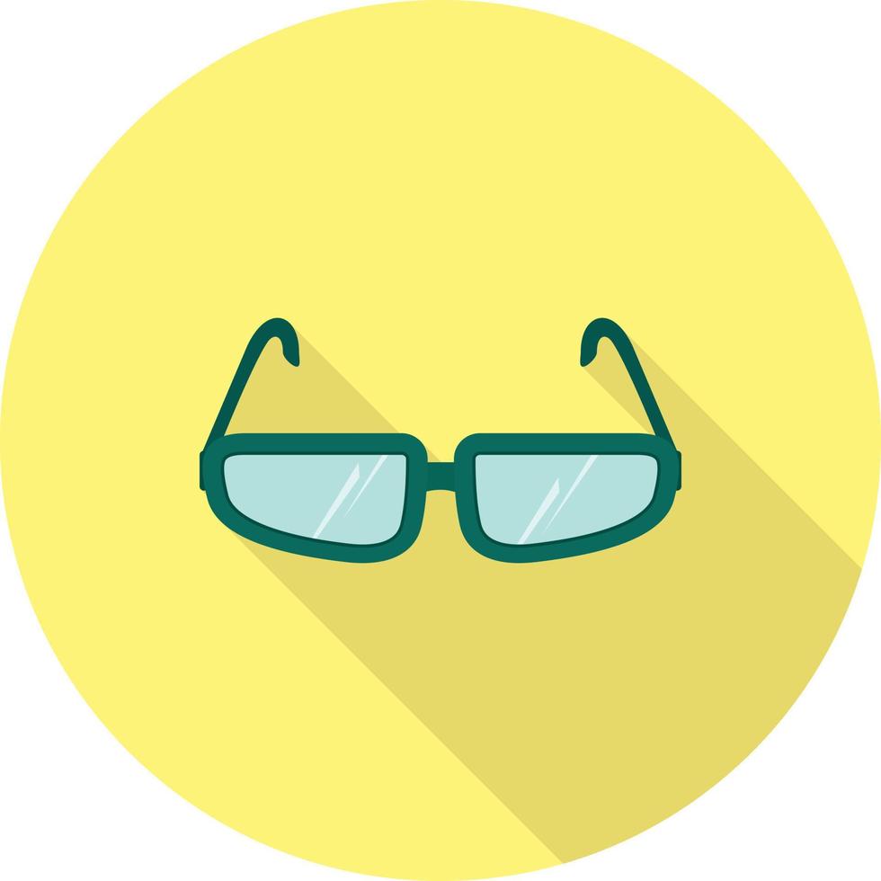 glasögon platt lång skugga ikon vektor