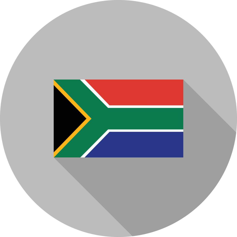 südafrika flaches langes schattensymbol vektor