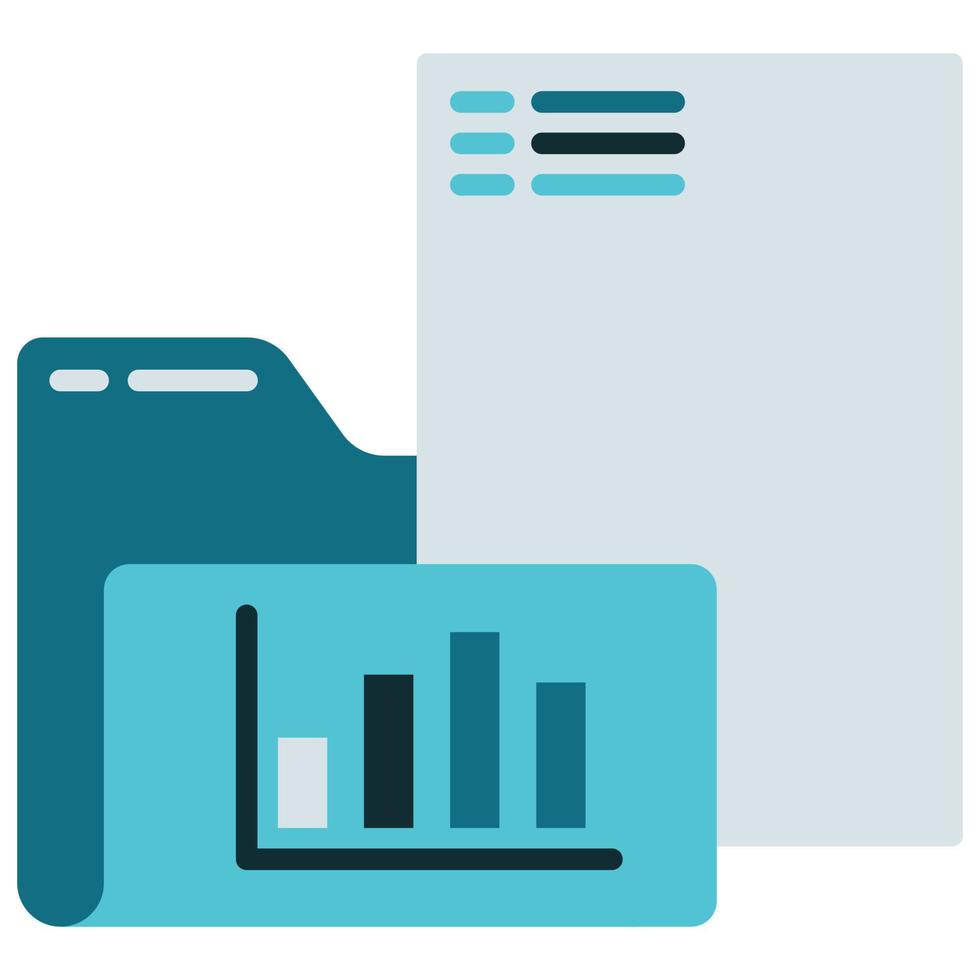 Ordnersymbole und Balkendiagramm auf transparentem Hintergrund vektor