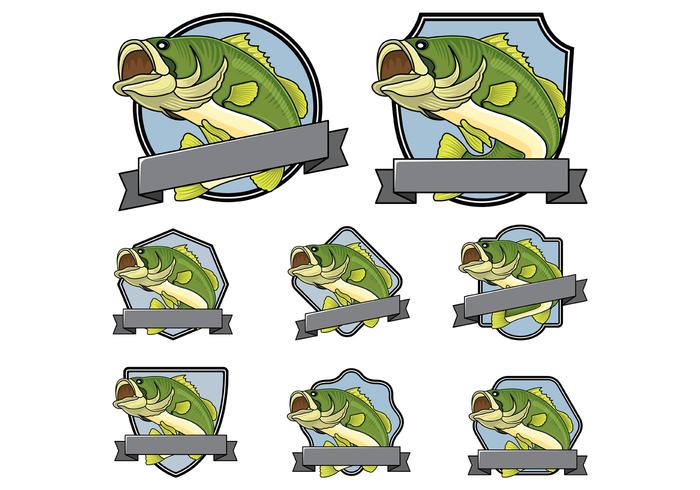 Bass fisk emblem Vector