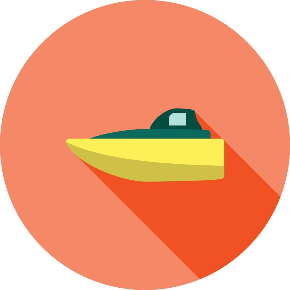 hastighet båt platt lång skugga ikon vektor
