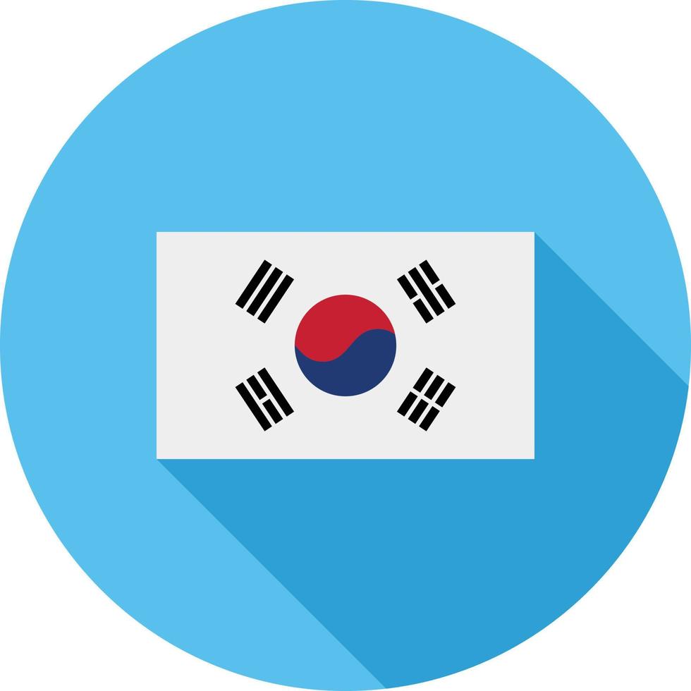 südkorea flaches langes schattensymbol vektor