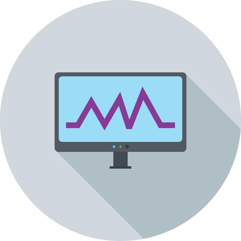 analys Diagram platt lång skugga ikon vektor