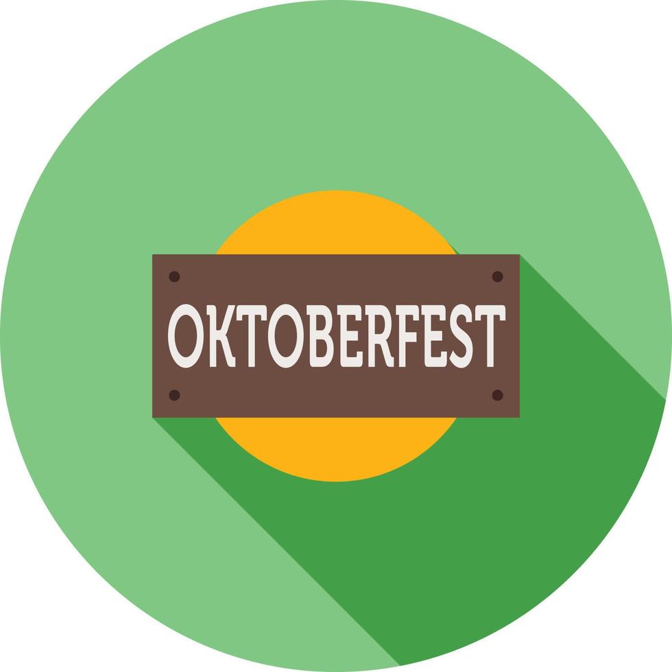 oktoberfest baner platt lång skugga ikon vektor