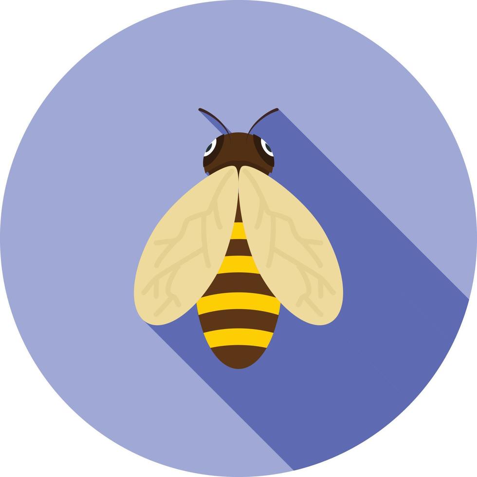 Biene flaches langes Schattensymbol vektor