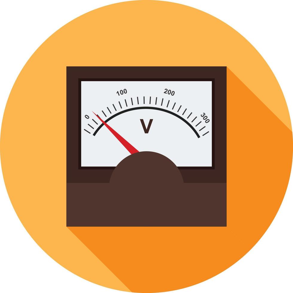 Voltmeter flaches langes Schattensymbol vektor