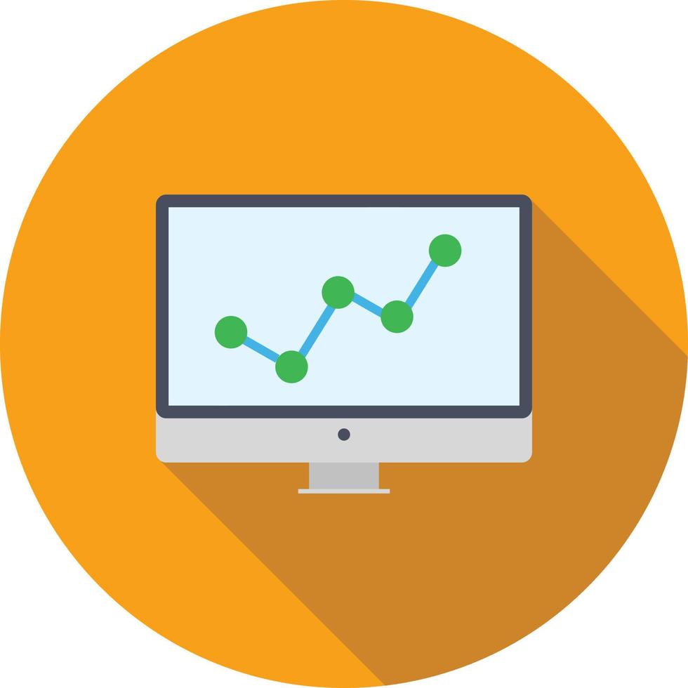 statistik platt lång skugga ikon vektor