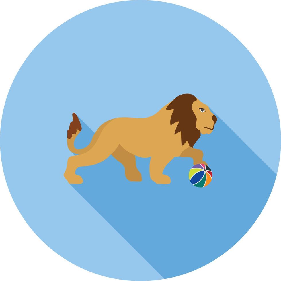 lejon utför platt lång skugga ikon vektor