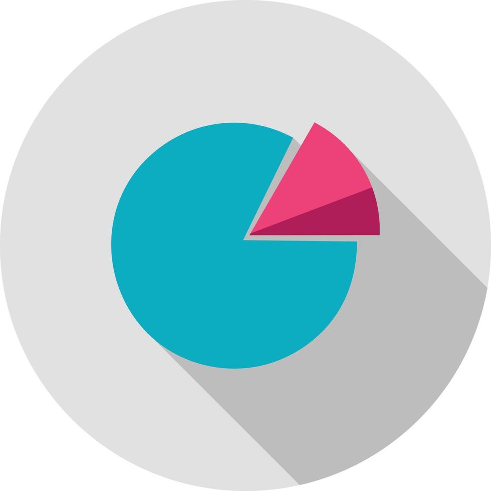 paj Diagram platt lång skugga ikon vektor
