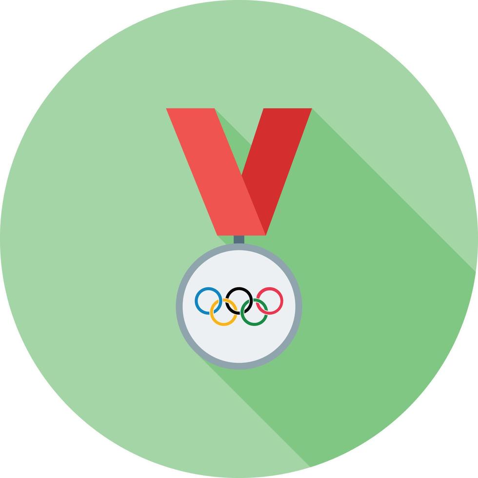 Symbol für flache lange Schatten der Olympischen Medaille vektor