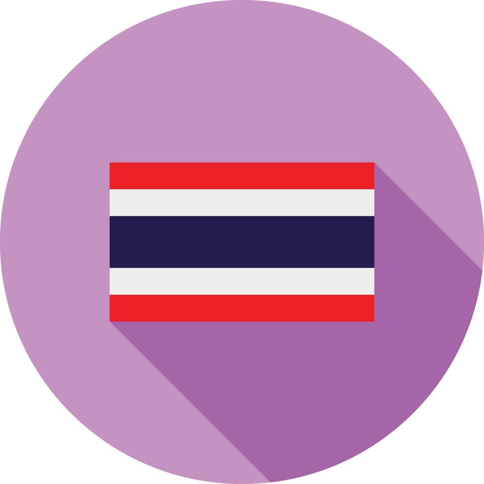 thailand flaches langes schattensymbol vektor