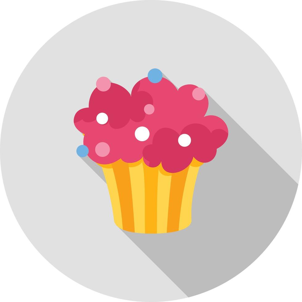 muffin platt lång skugga ikon vektor