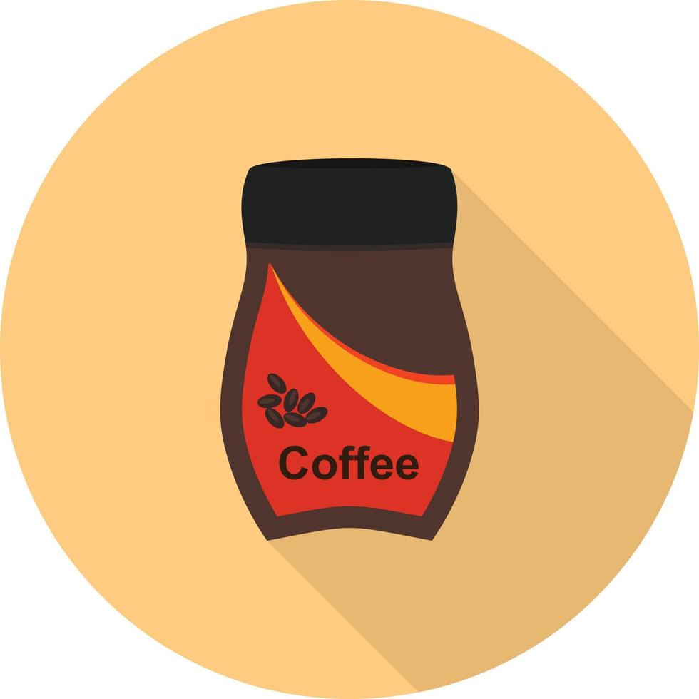 kaffe flaska platt lång skugga ikon vektor