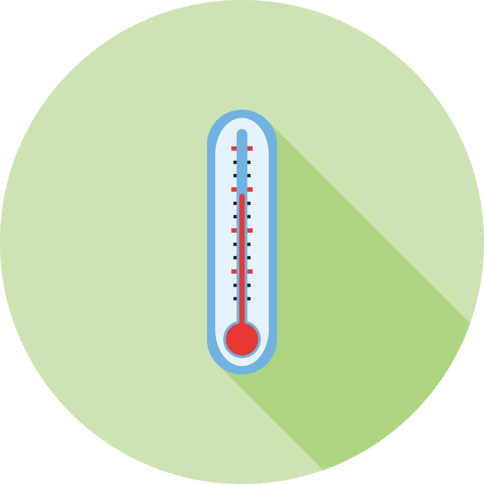 termometer platt lång skugga ikon vektor