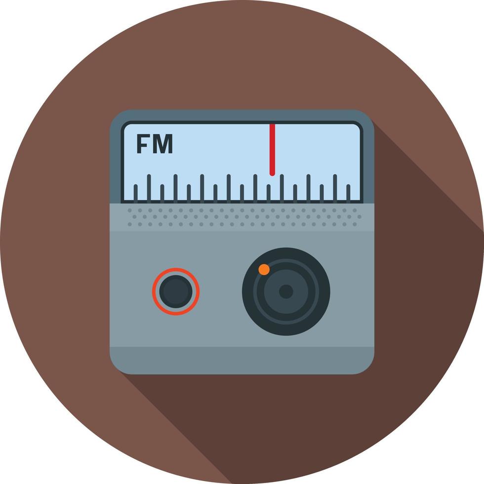 UKW-Radio flaches langes Schattensymbol vektor