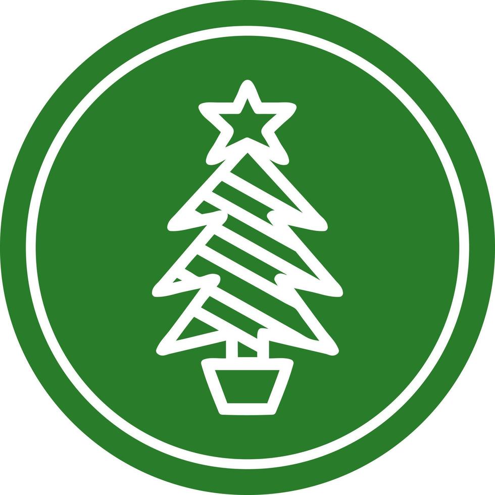 Weihnachtsbaum rundes Symbol vektor