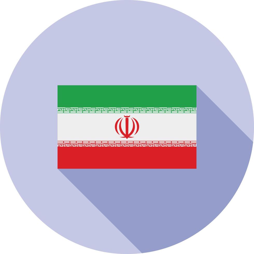 iran flaches langes schattensymbol vektor