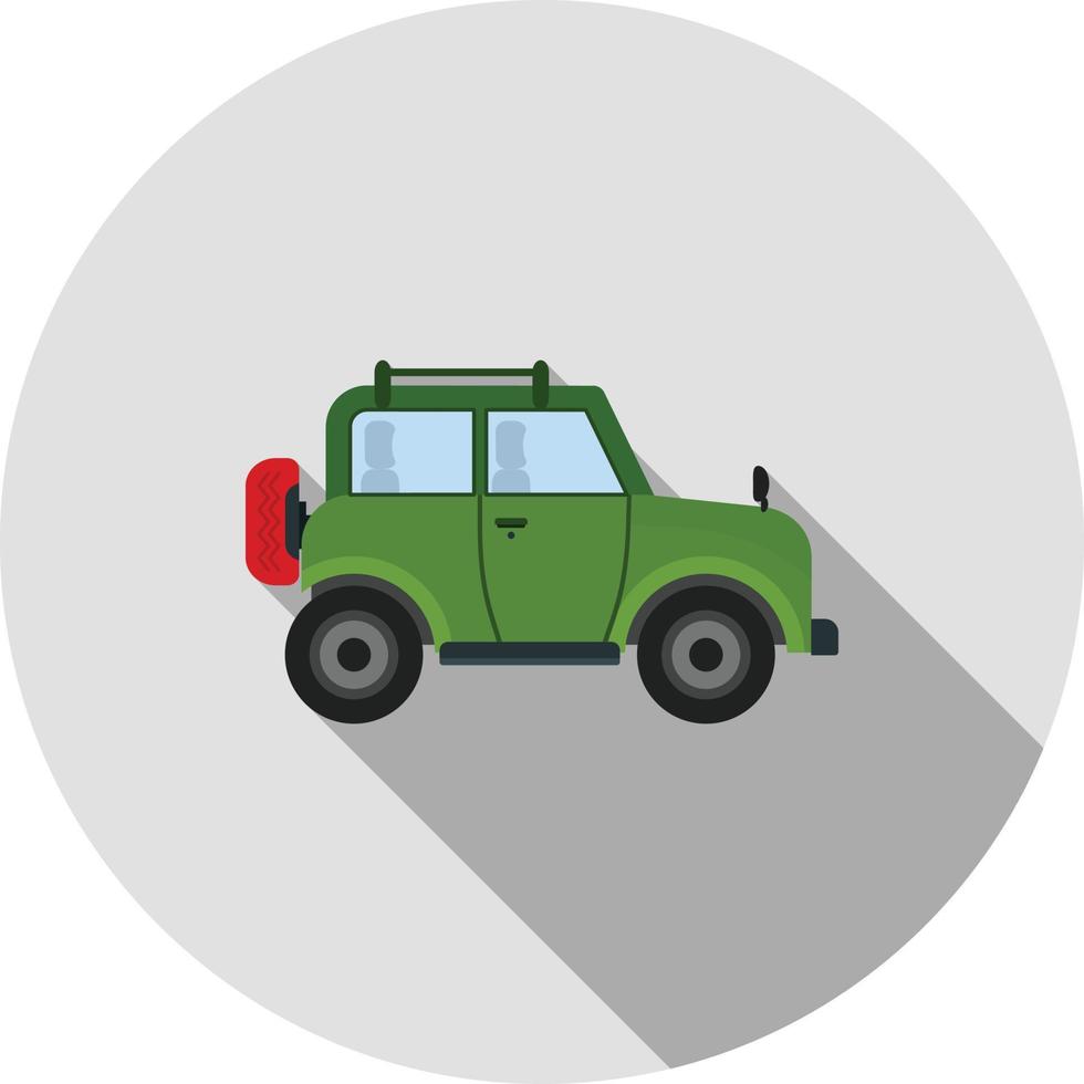 safari jeep platt lång skugga ikon vektor