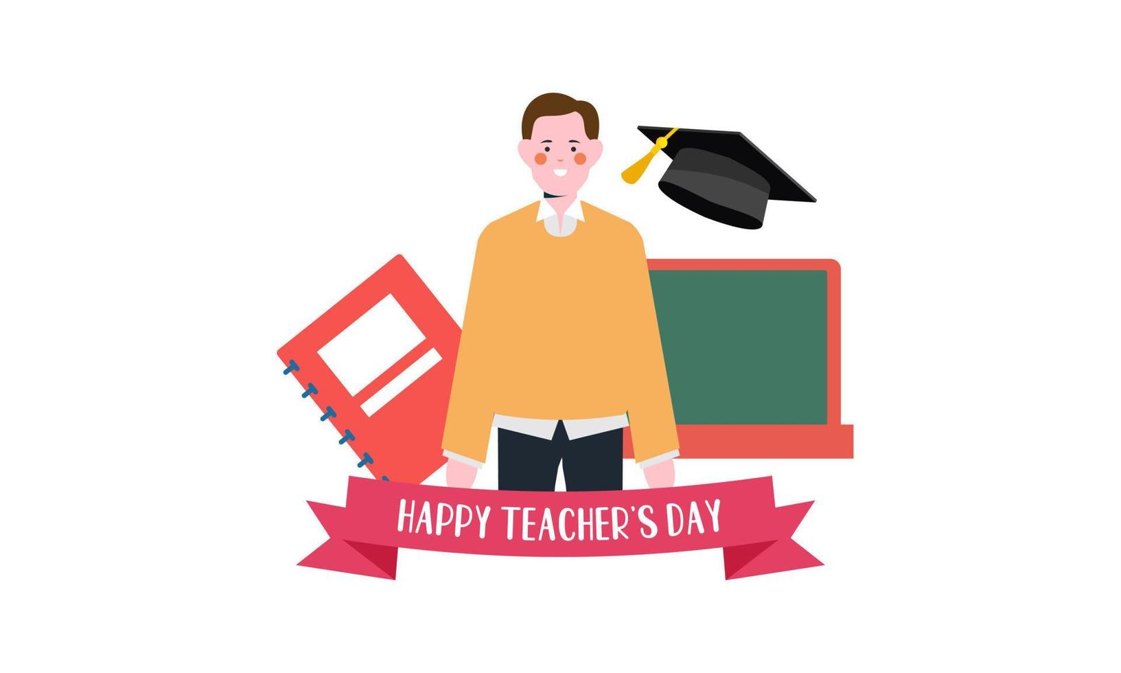 Happy Teacher's Day Poster Hintergrund Konzept Vektor Illustration