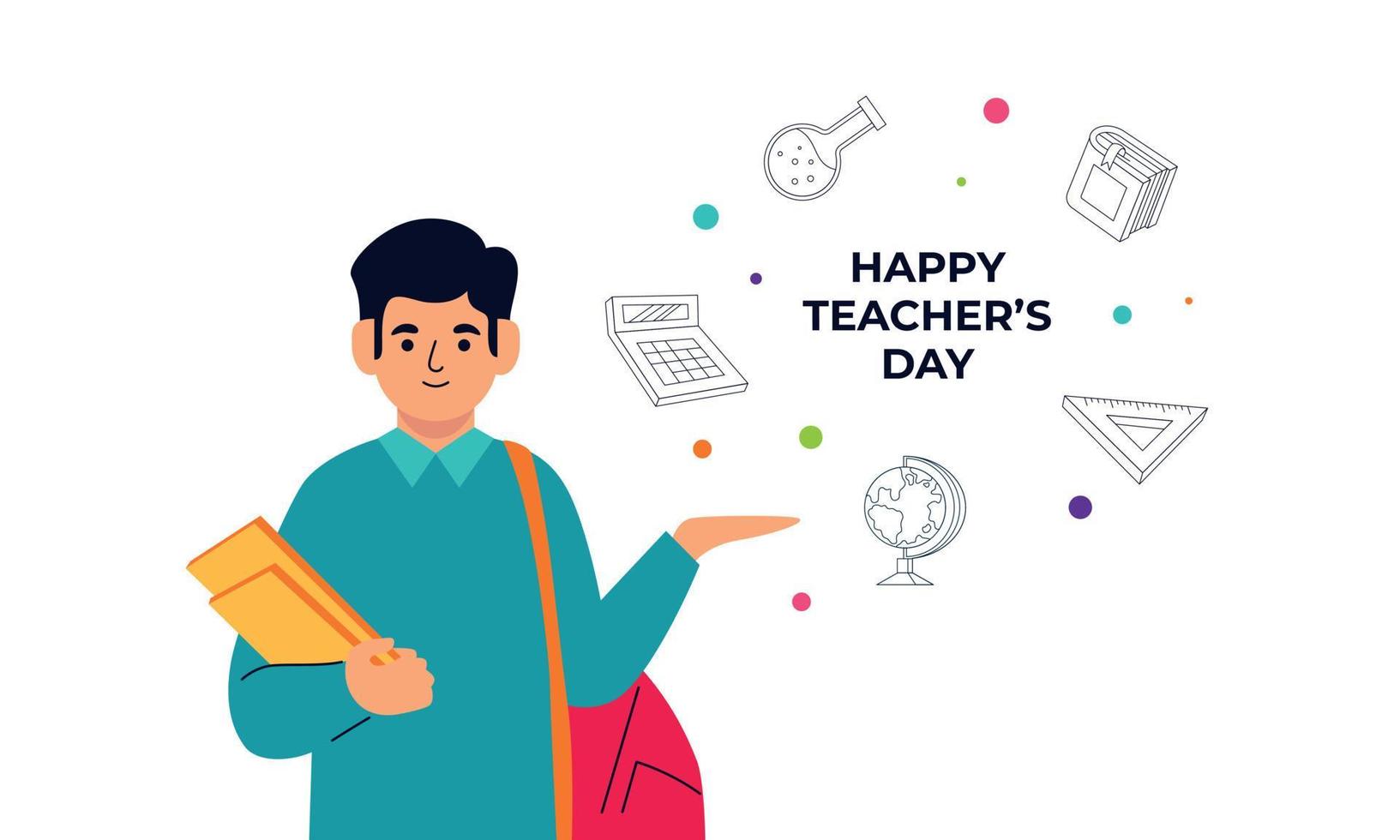 Happy Teacher's Day Poster Hintergrund Konzept Vektor Illustration