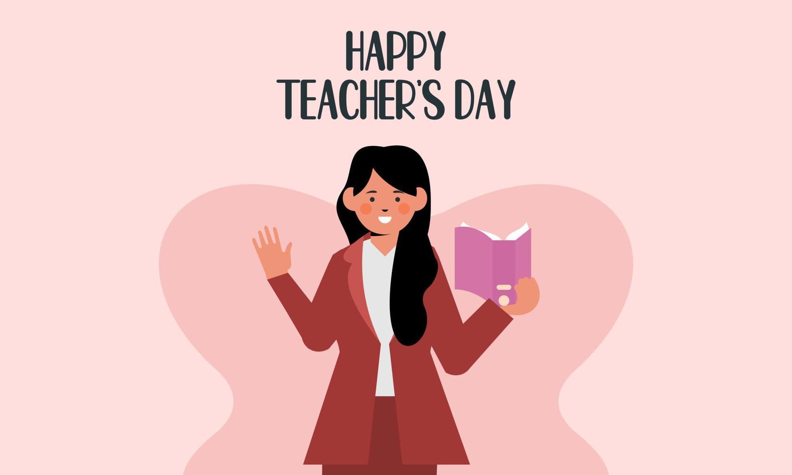 Happy Teacher's Day Poster Hintergrund Konzept Vektor Illustration