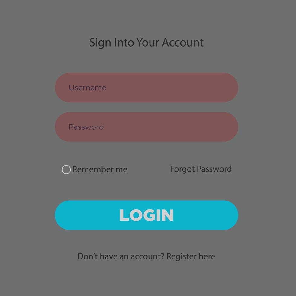 anmelden, anmeldebildschirm, vektorvorlagendesign, website-ui-konzept. vektor