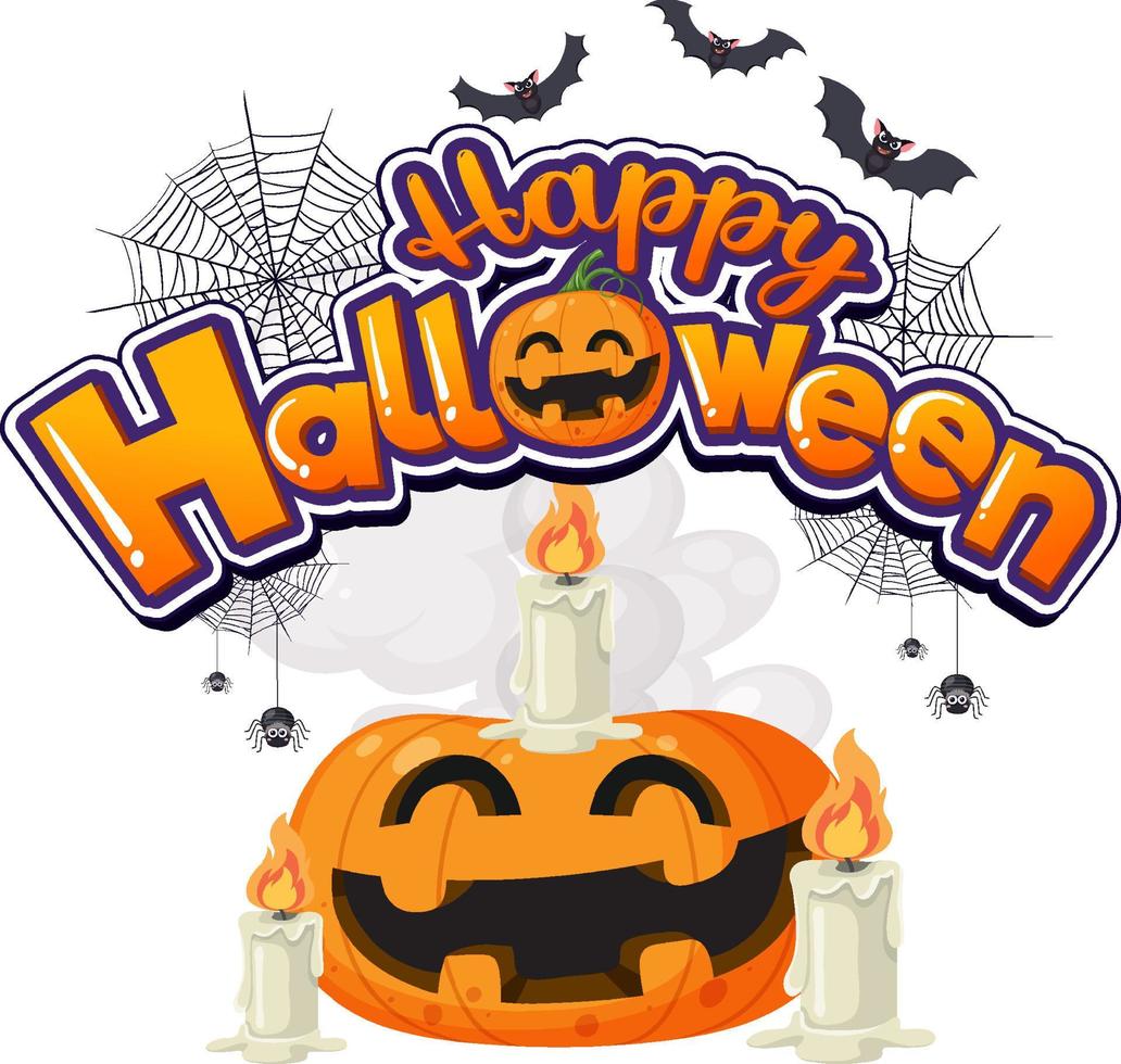 Lycklig halloween font logotyp vektor