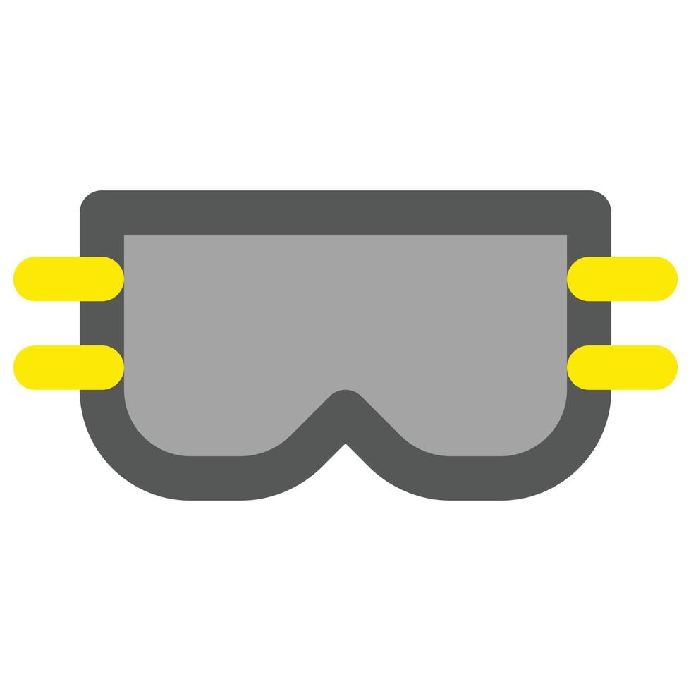 Schweißbrille, Symbol für gefüllten Linienstil, Bauthema vektor