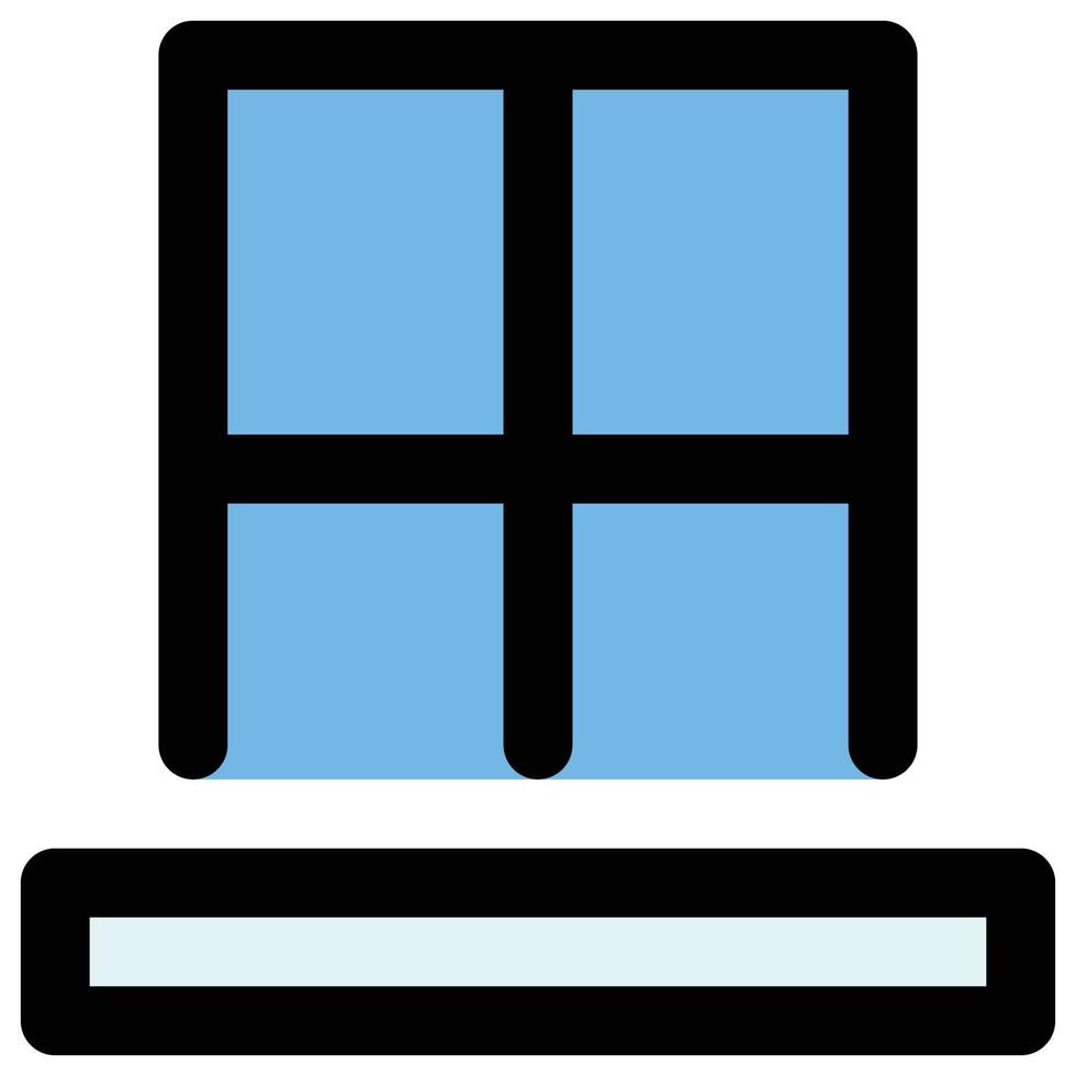 Startfenster, Symbol für gefüllten Linienstil, Schneethema vektor