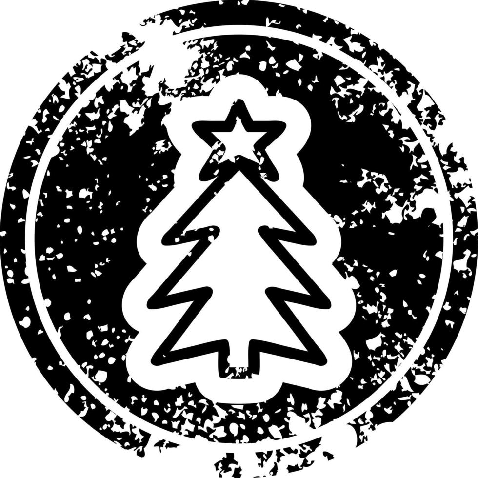 Symbol für beunruhigten Weihnachtsbaum vektor