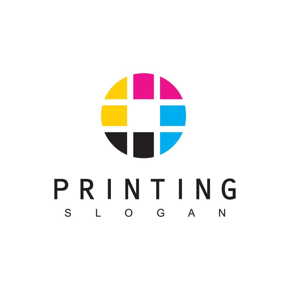 Digitaldruck-Logo-Design-Vorlage vektor