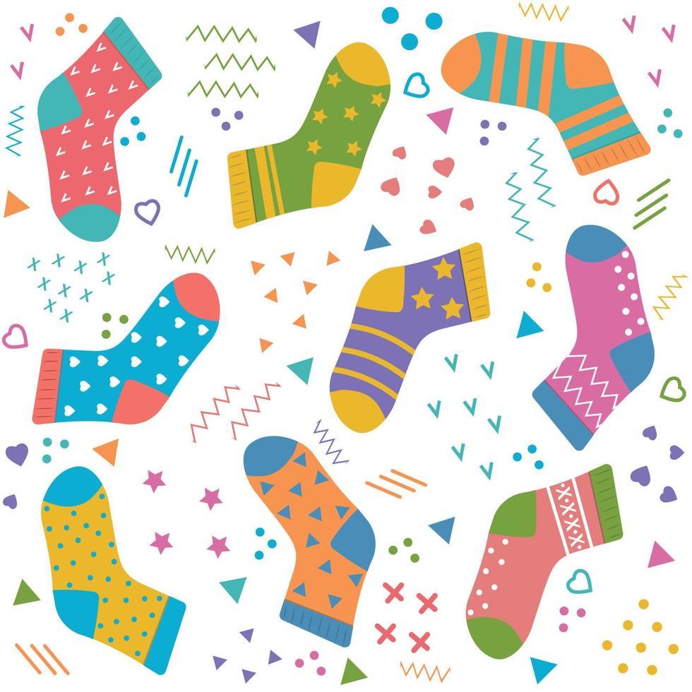 Muster von Socken, Farbvektorillustration vektor