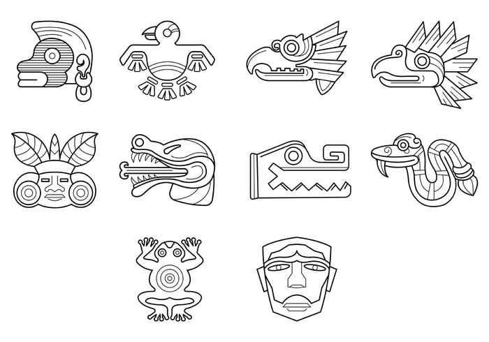 Set av Quetzalcoatl Symbol Vector