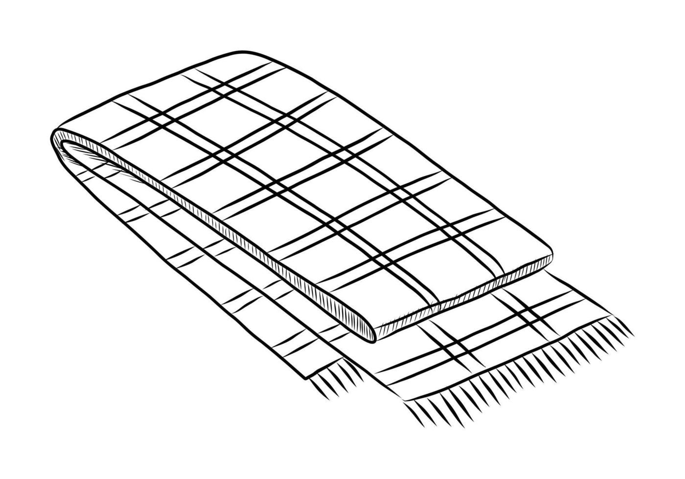 svart vektor illustration av en scarf isolerat på en vit bakgrund