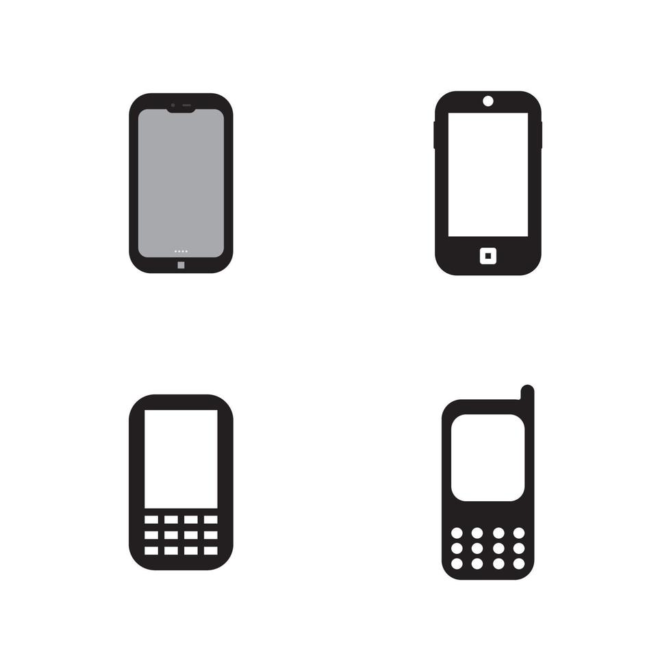 digitales Gerätesymbol, Smartphone mit Tasten isoliert auf weißem Hintergrund. Vektordesign-Elemente setzen Illustration für Web, App, Internet vektor