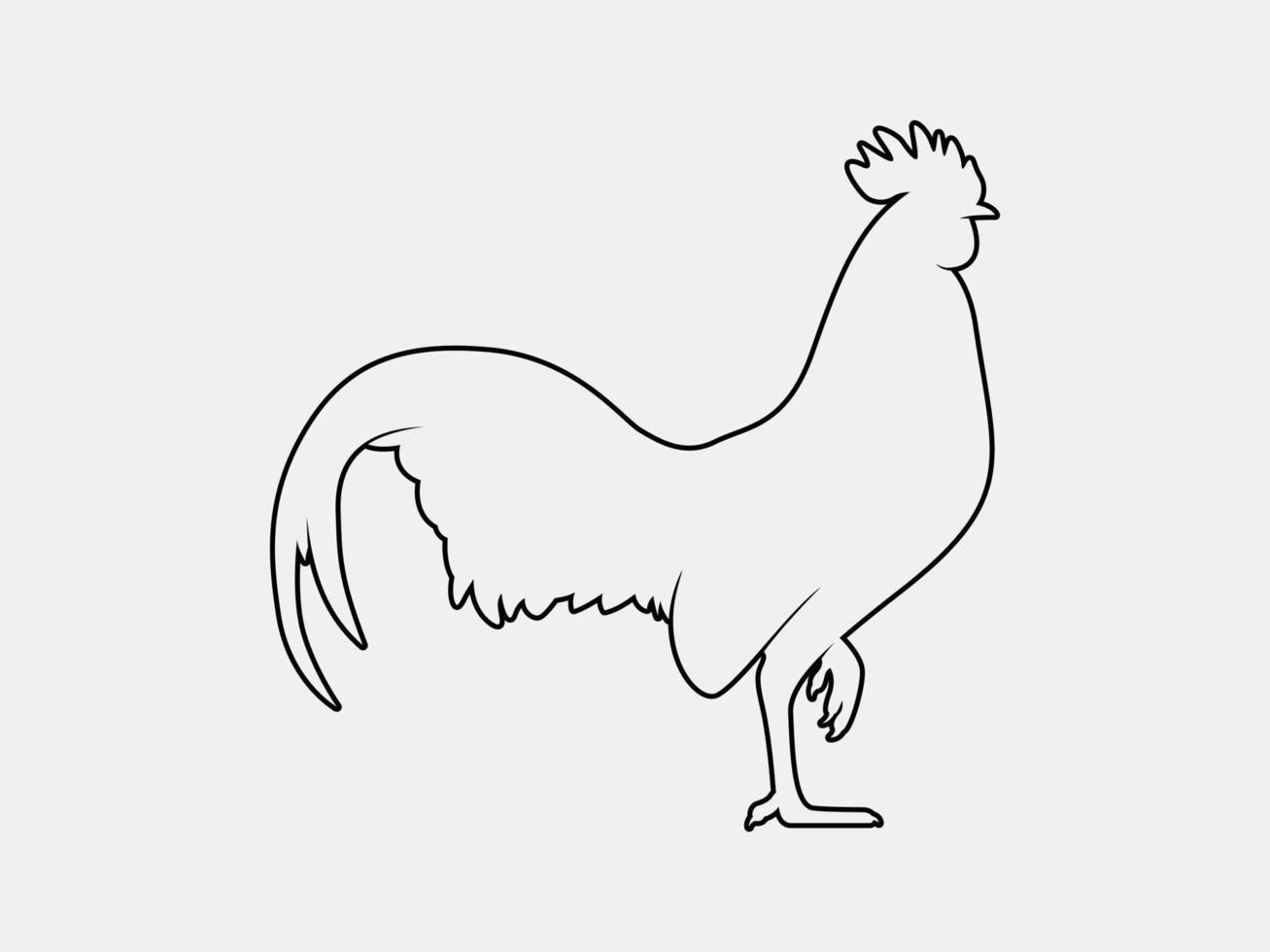 kyckling djur- översikt vektor silhuett