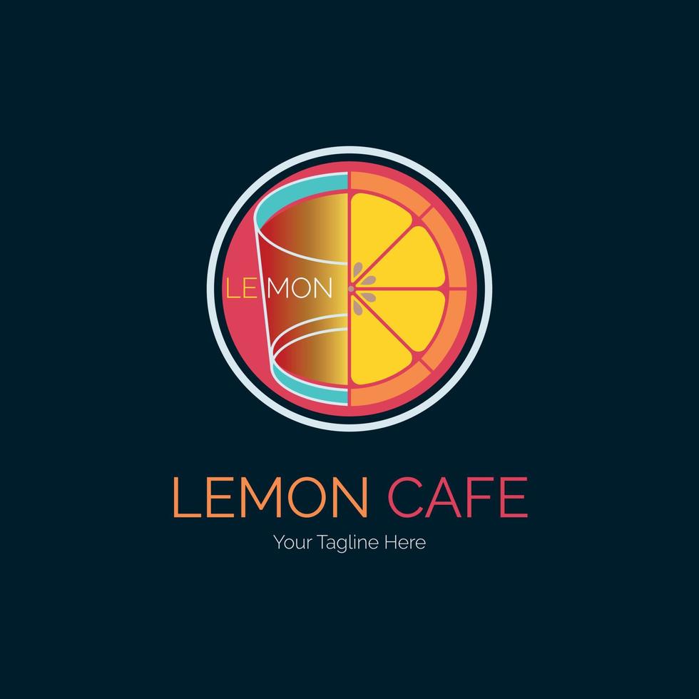 Zitronen-Café-Bar-Restaurant-Logo-Vorlagendesign für Marke oder Unternehmen und andere vektor