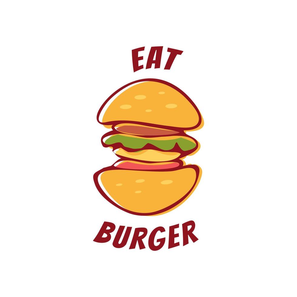 kritzelzeichnung essen burger logo symbol symbol illustration vektor