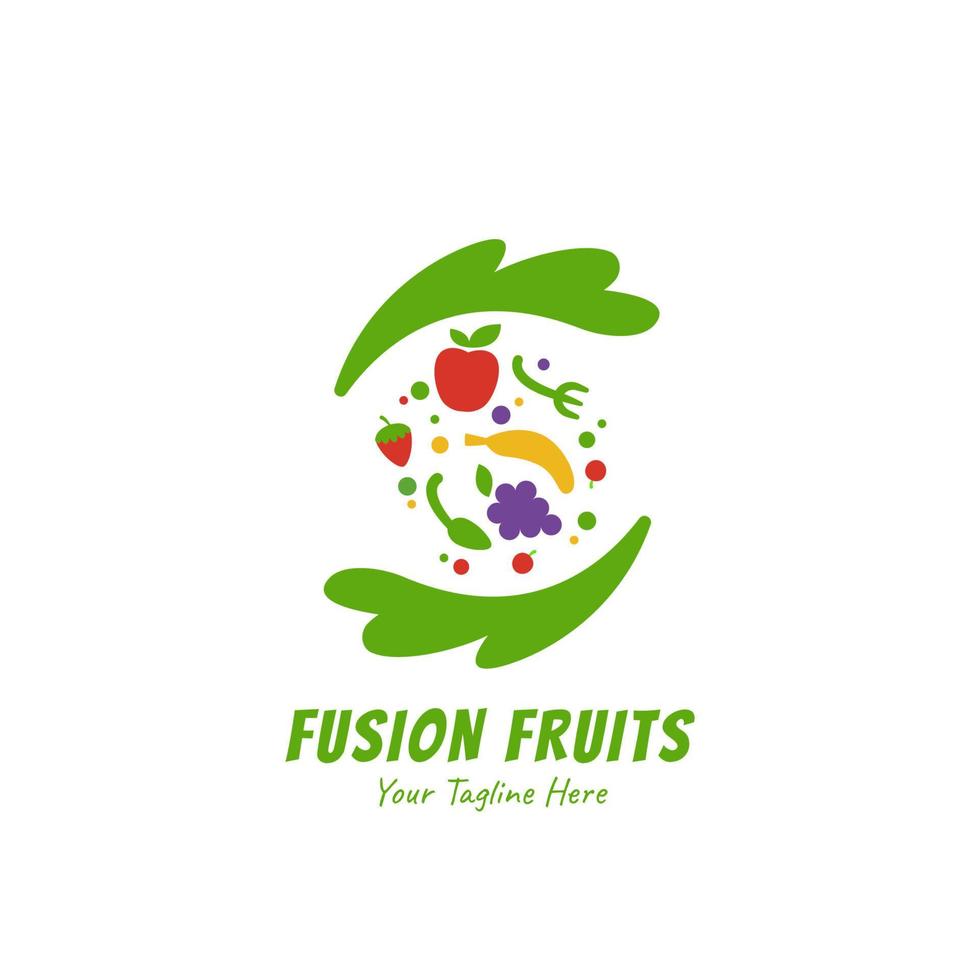 friska smoothies juice fusion frukt logotyp ikon symbol platt stil vektor