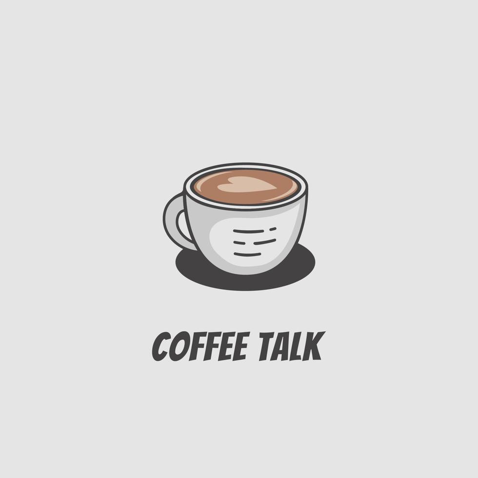 Kaffee-Talk-Café-Logo-Symbol-Symbol im Cartoon-spielerischen Spaß-Stil-Design vektor