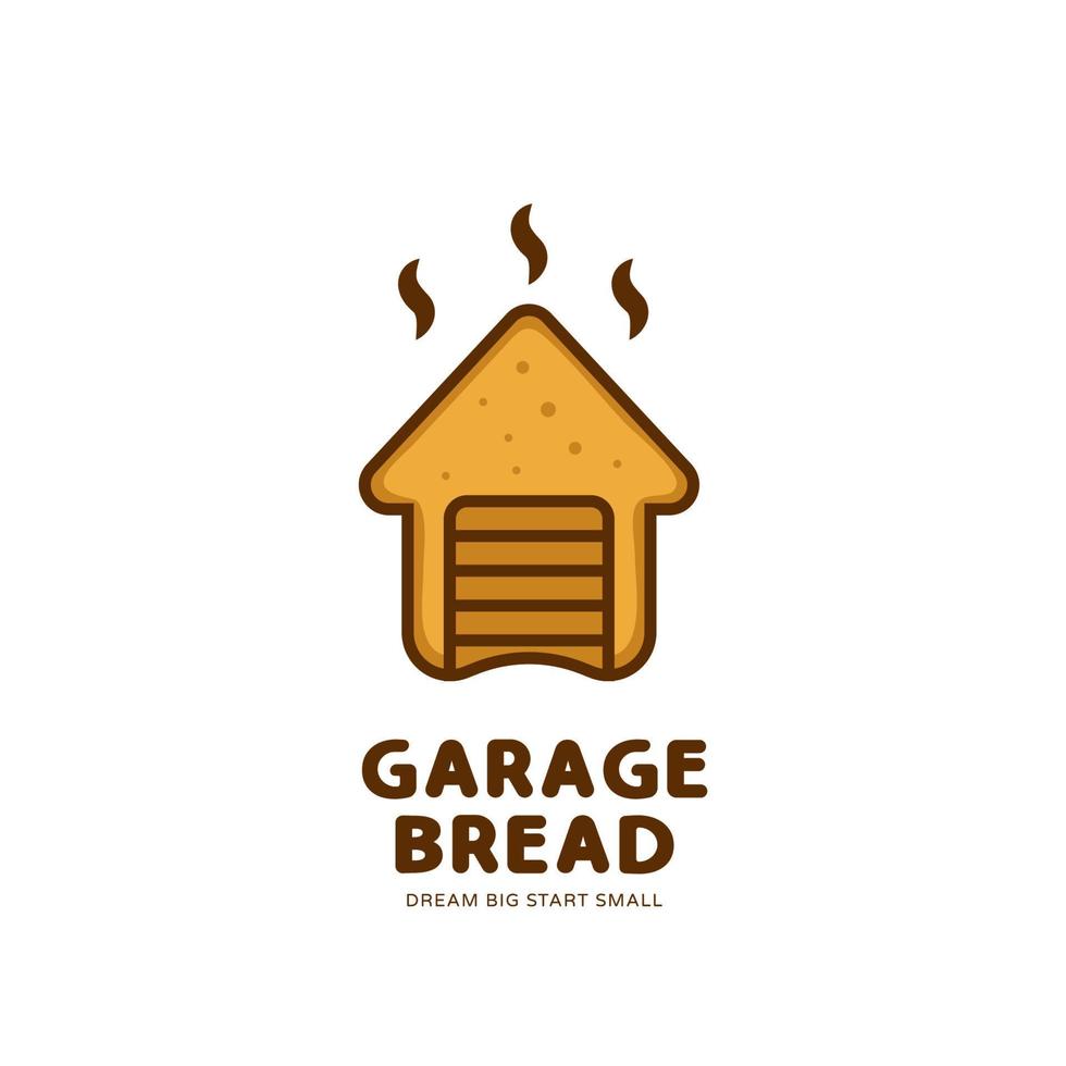 garage bröd bageri logotyp unik enkel avrundad rolig vektor stil