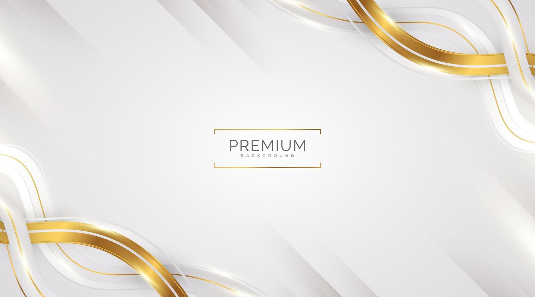 luxuriöser weißer und goldener hintergrund mit goldenen linien und papierschnittstil. erstklassiger grauer und goldener Hintergrund für Auszeichnungen, Nominierungen, Zeremonien, formelle Einladungen oder Zertifikate vektor
