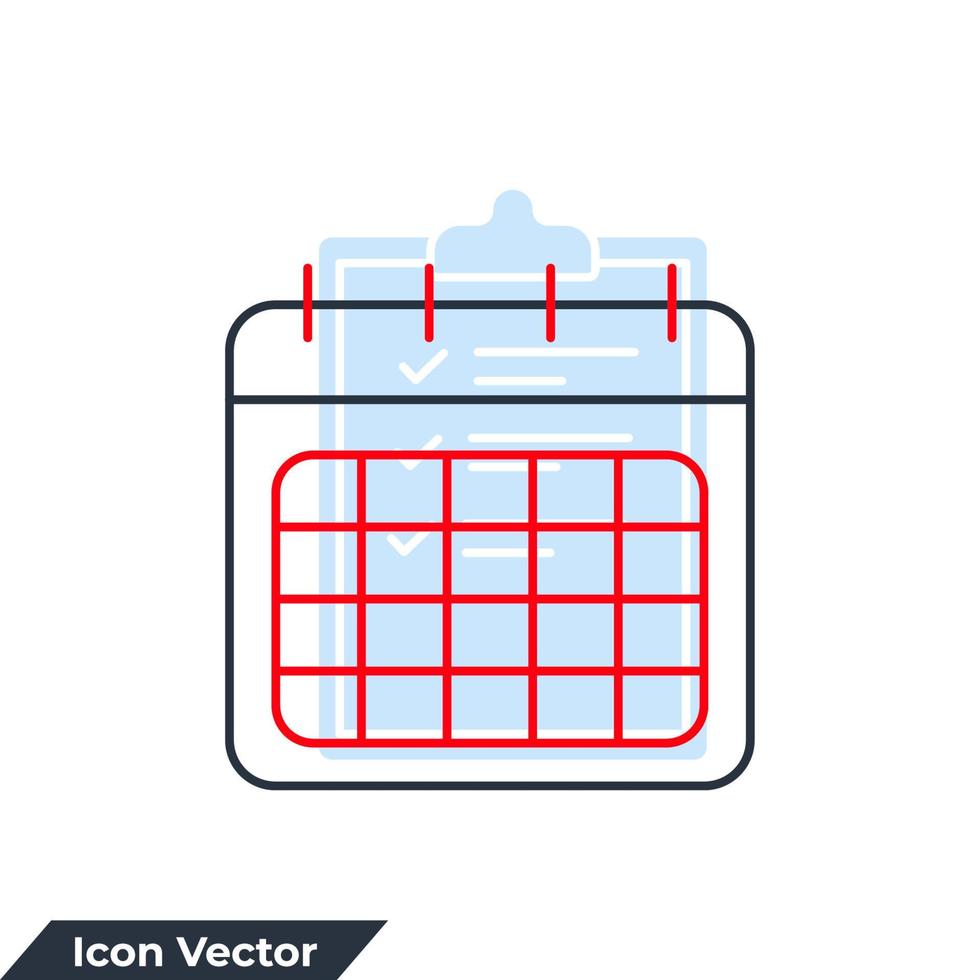 kalenderikon logotyp vektorillustration. tidshantering symbol mall för grafisk och webbdesign samling vektor