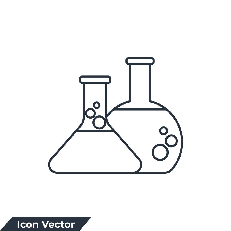 Chemie-Symbol-Logo-Vektor-Illustration. Reagenzglas-Symbolvorlage für Grafik- und Webdesign-Sammlung vektor