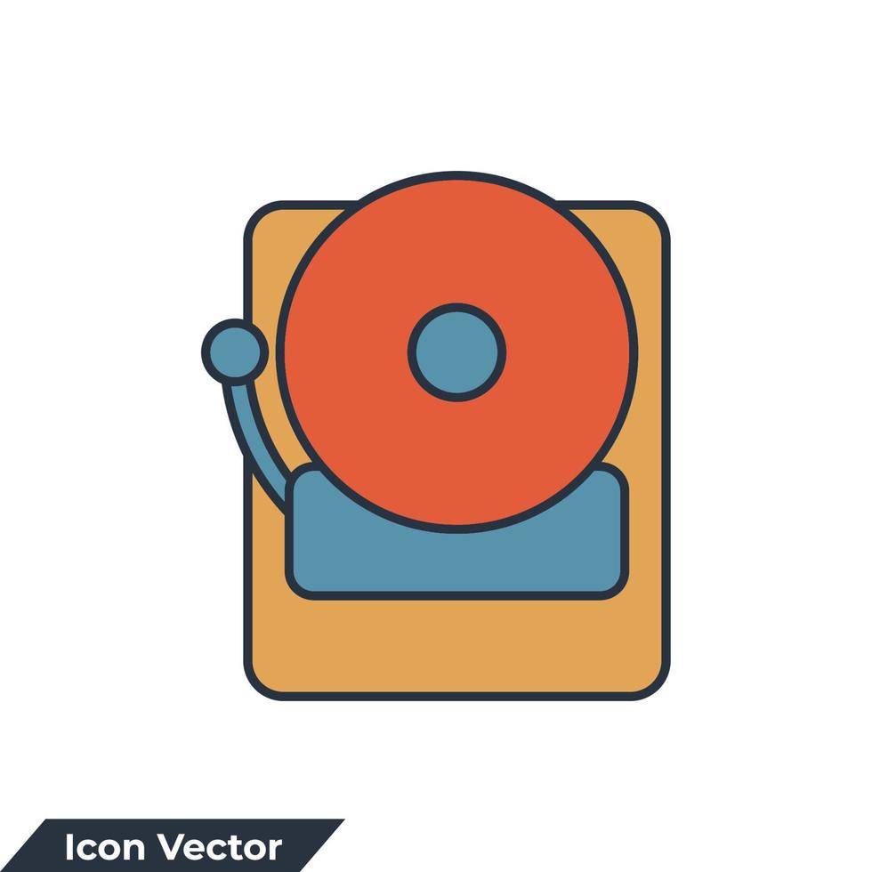 Alarmglocke-Symbol-Logo-Vektor-Illustration. Symbolvorlage für die Glockenschule für Grafik- und Webdesign-Sammlung vektor