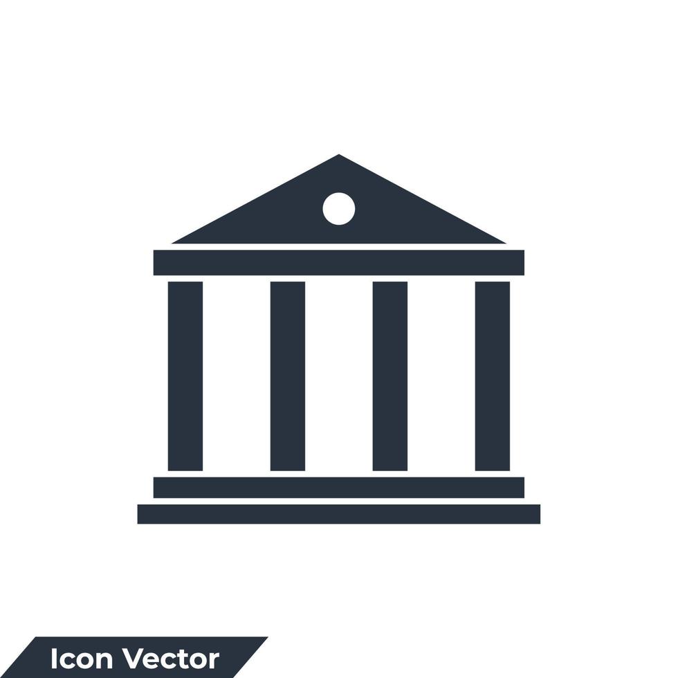 bibliotek ikon logotyp vektor illustration. bibliotek byggnad symbol mall för grafisk och webb design samling