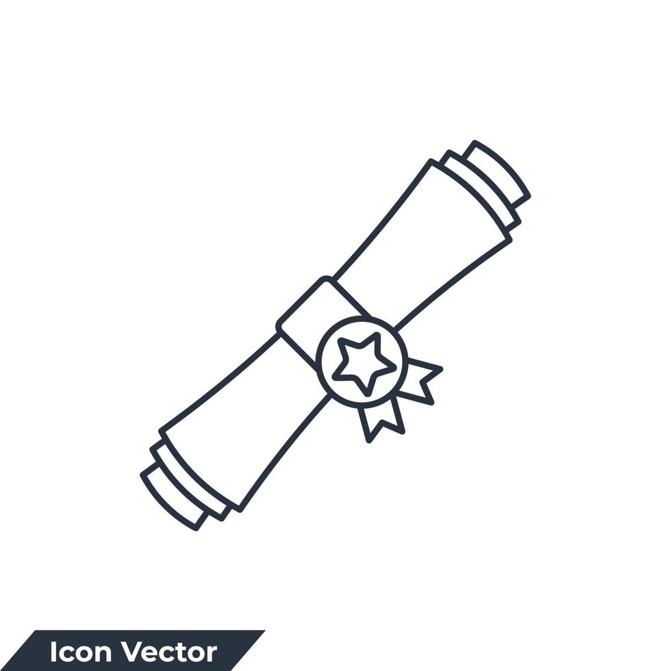 Diplom-Symbol-Logo-Vektor-Illustration. Preismedaillen-Symbolvorlage für Grafik- und Webdesign-Sammlung vektor